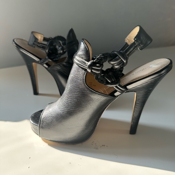 Calvin Klein Black Peep-toe High Heel Juliana 6.5 - Picture 1 of 8